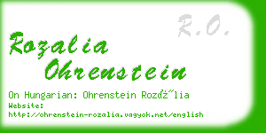 rozalia ohrenstein business card